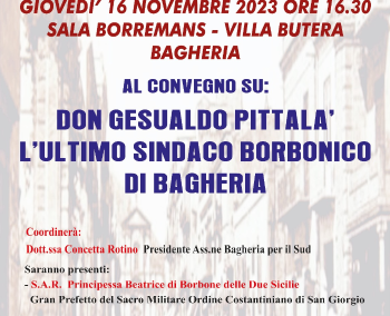 Villa Butera a conference dedicated to the figure of Don Gesualdo Pittalà – Thursday, November 16, 2023 at 4:30 p.m.