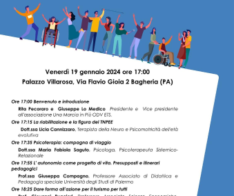 “Differently autonomous” conference by the association Una Marcia in Più ODV ETS – Friday, January 19, 2024