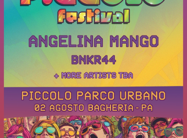 2nd Edition of the “SMALL FESTIVAL” in Bagheria. Here are the names of the first two guests: ONLY DATE IN SICILY by ANGELINA MANGO winner of Sanremo Festival 2024 and the revelation band BNKR44 – Friday, August 2 at the Small Urban Park