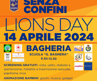LIONS DAY 2024 in Bagheria. Free screening and entertainment for children at the “Giuseppe Bagnera” Primary School – Sunday, April 14, 2024