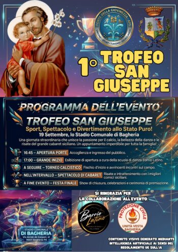 1° Trofeo San Giuseppe allo Stadio Comunale di Bagheria – Sabato 19 settembre 2026